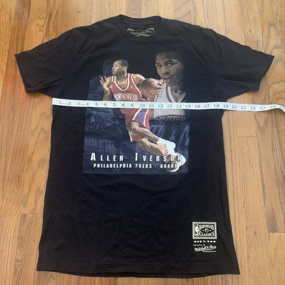 Mitchell & Ness NBA Trading Card Tee 76ers Allen Iverson Black Men's Tee Shirt M - Picture 5 of 9